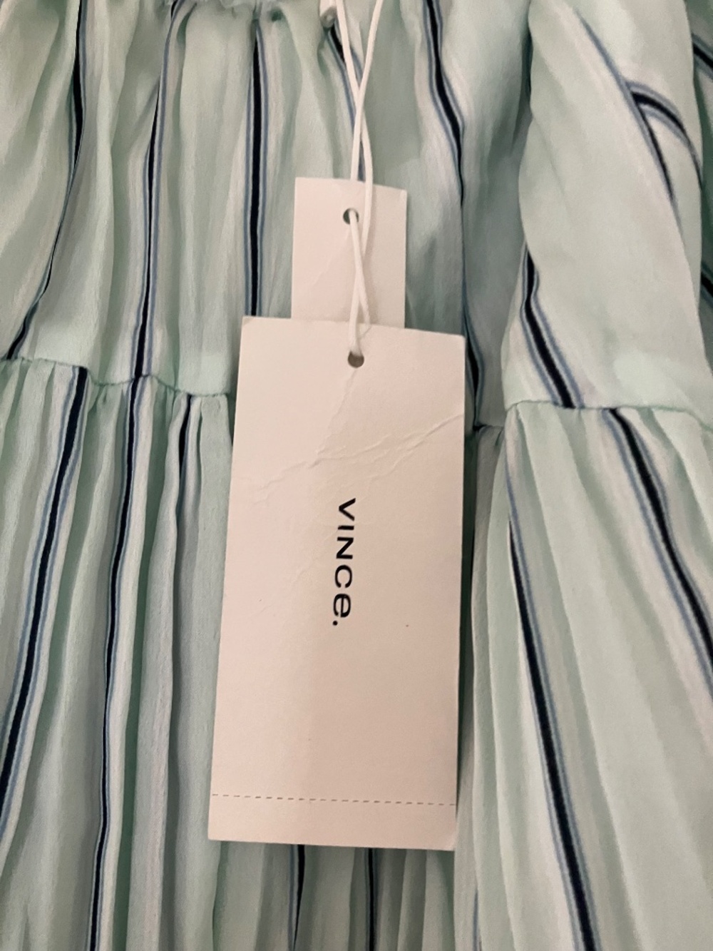 Vince CRUSHED PANEL SILKY STRIPE Small, MINT - Picture 2 of 5